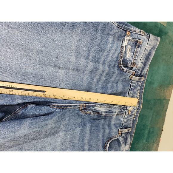 American Eagle Jeans Size 18 Womens Blue Stretch Pants Mid Rise Curvy Mom - Picture 8 of 14